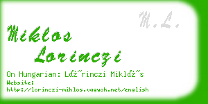 miklos lorinczi business card